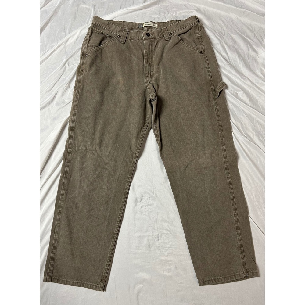 Lee Dungarees Mens Carpenter Jeans Brown Work Utility Pants 38x32 288G977